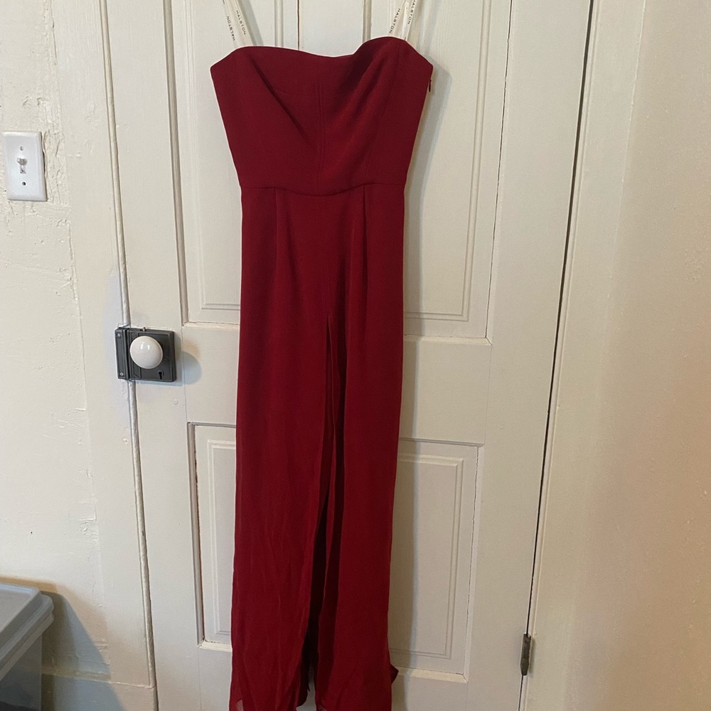 Halston Heritage Red Jumpsuit Romper Size 2